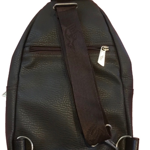 🐊 Genuine leather sling bag with crocodile print. Color brown, unisex 🐊 - Picture 2 of 2